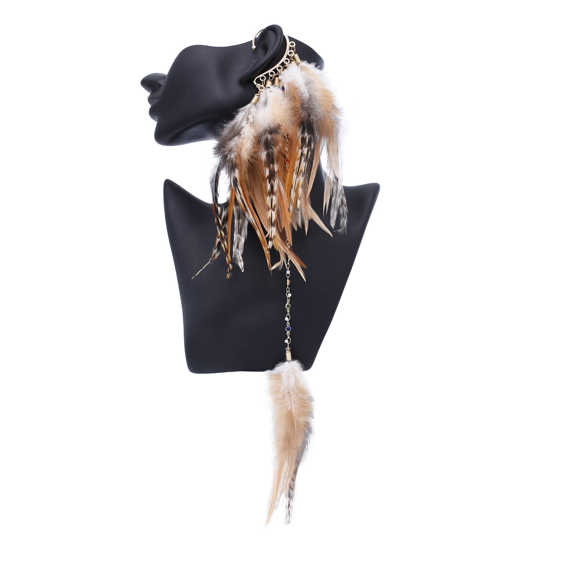 Ethnic Indian Fashion - Pendientes colgantes de plumas de estilo