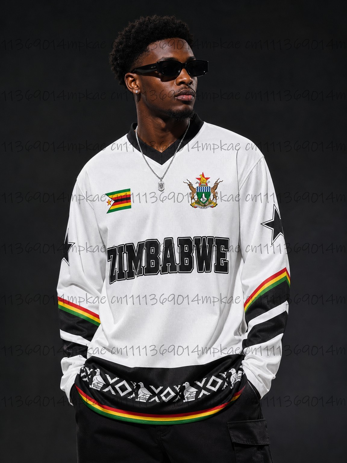 Ethnic Fashion In - Camiseta de Manga Larga con Cuello