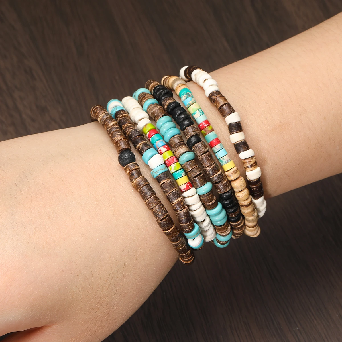 Pulsera de cuentas de madera d - Ethnic Fashion Jewellery reseña y precio