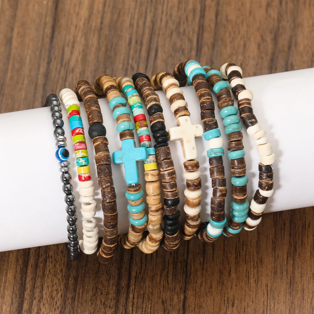 Pulsera de cuentas de madera d - Ethnic Fashion Jewellery reseña y precio