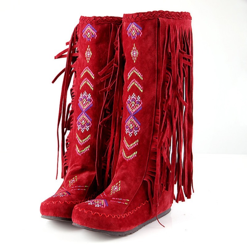 Botas con Borlas, Bordado Hech - Ethnic Fashion In reseña y precio
