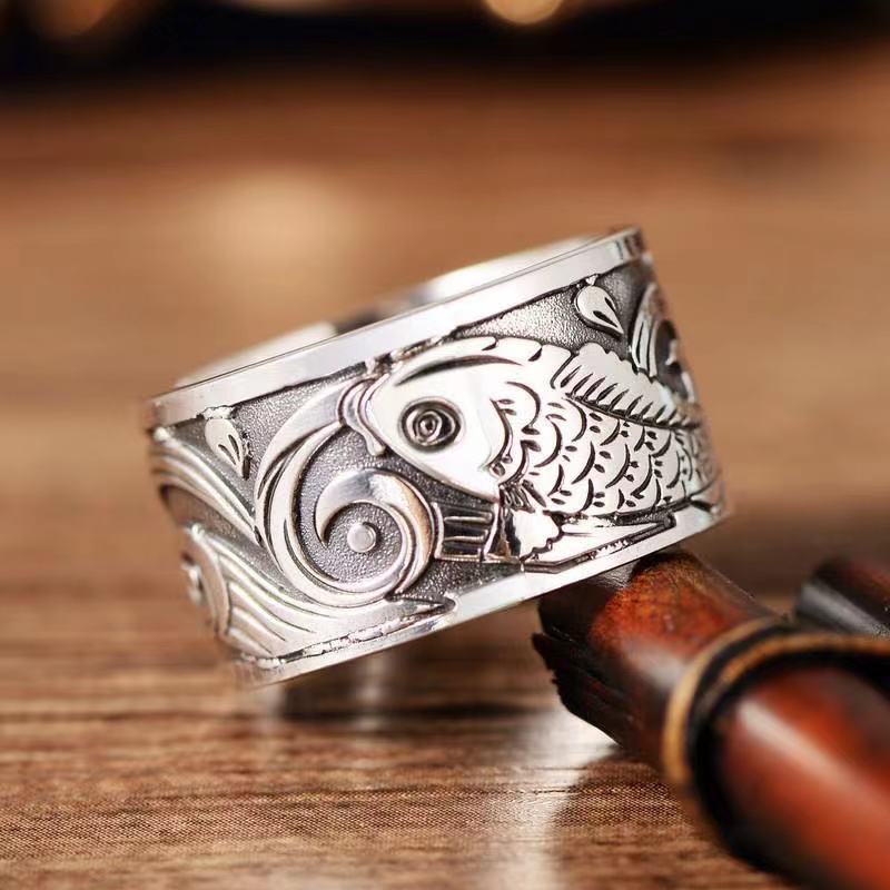 Anillo con diseño de pez Koi p - Ethnic Wear Fashion Brand reseña y precio