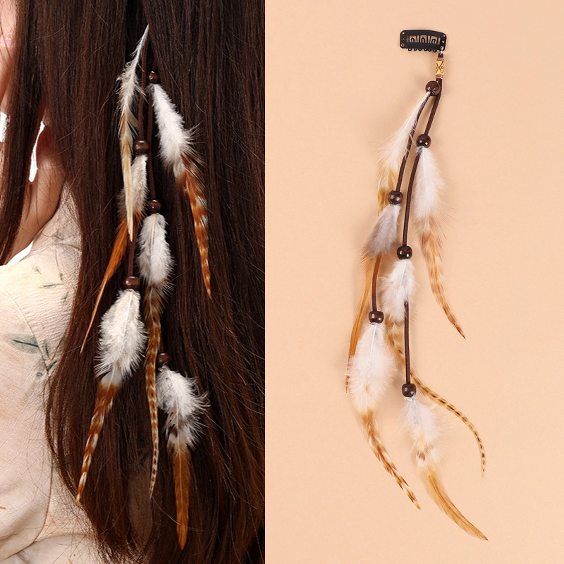 Clip de pelo de plumas de esti - Ethnic Indian Fashion reseña y precio