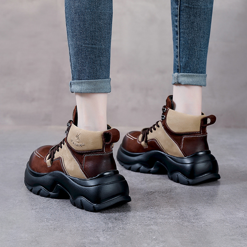 Botas de moda con cuña de cuer - Ethnic Fashion In reseña y precio