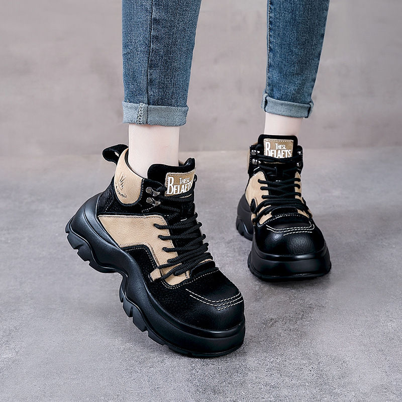 Botas de moda con cuña de cuer - Ethnic Fashion In reseña y precio
